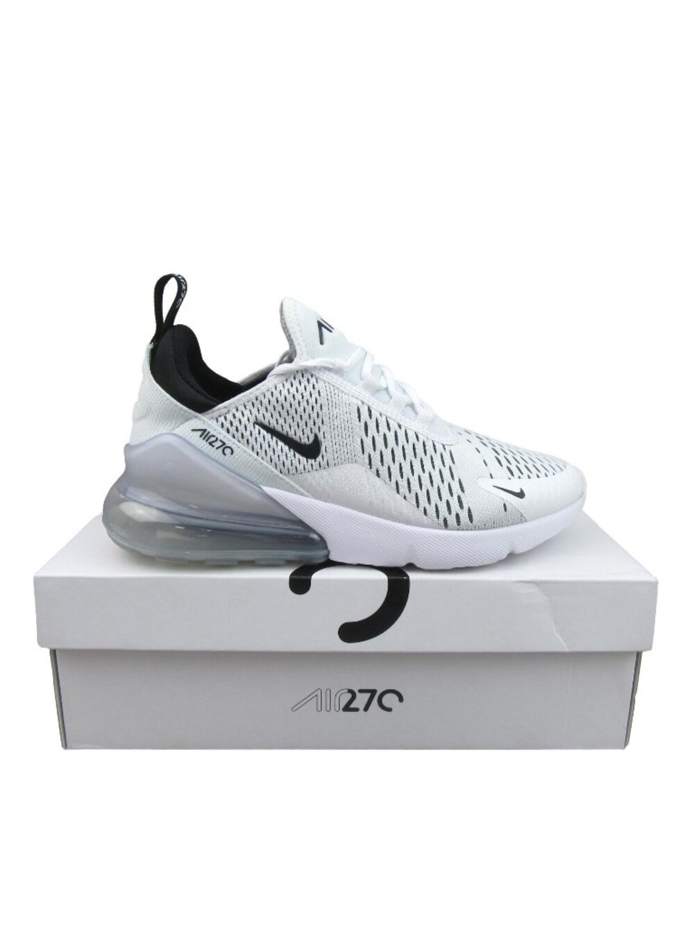 Nike Air Max 270 Running Casual Shoes Women's Size 9 White Black NEW